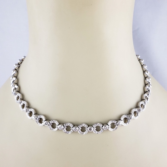 Vintage 14 Karat White Gold and Diamond Necklace with GAI Certificate #13569 - Picture 6 of 7